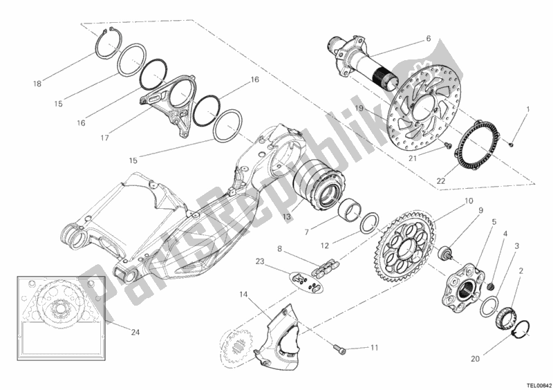 Todas as partes de Cubo, Roda Traseira do Ducati Diavel Carbon 1200 2012